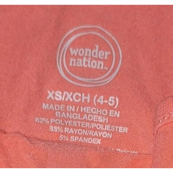 Wonder Nation Girl XS/4-5 Coral Tank Top Peace Sign & Splatter Design - Picture 5 of 5